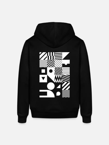 Minimal Muster Abstrakt - Stanley/Stella Unisex Hoodie SOUNDER - Schwarz