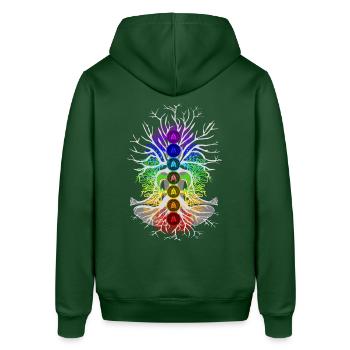 Chakra Harmony - Stanley/Stella SOUNDER Unisex Hoodie - bottle green - Back - Alina (178cm)