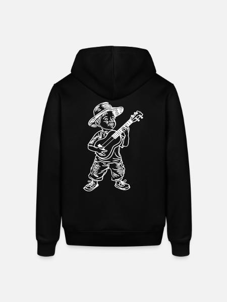 Ukulele Boy Drawing - Stanley/Stella SOUNDER Unisex Hoodie - black