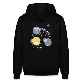 Fantasie aus Wildblumen und Kreisen - Stanley/Stella Unisex Hoodie SOUNDER - Schwarz - Hinten - Alina (178cm)