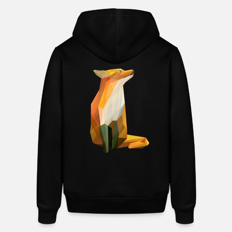 Red Fox LowPoly - Stanley/Stella SOUNDER Unisex Hoodie - black