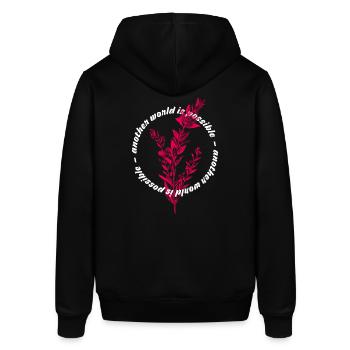 Another world is possible - Stanley/Stella Unisex Hoodie SOUNDER - Schwarz - Hinten - Alina (178cm)