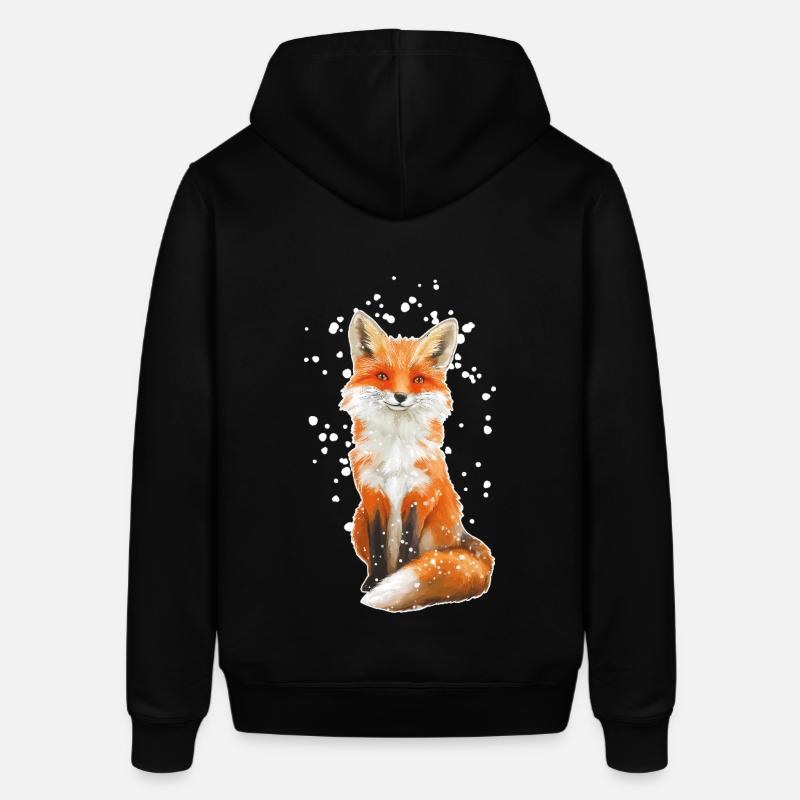 Fuchs mit Schneeflocken - Stanley/Stella Unisex Hoodie SOUNDER - Schwarz