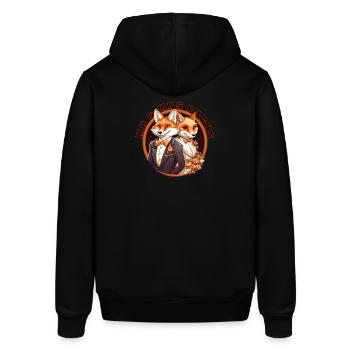 Mr. & Mrs. Fuchs honeymooning. - Stanley/Stella SOUNDER Unisex Hoodie - black - Back - Alina (178cm)