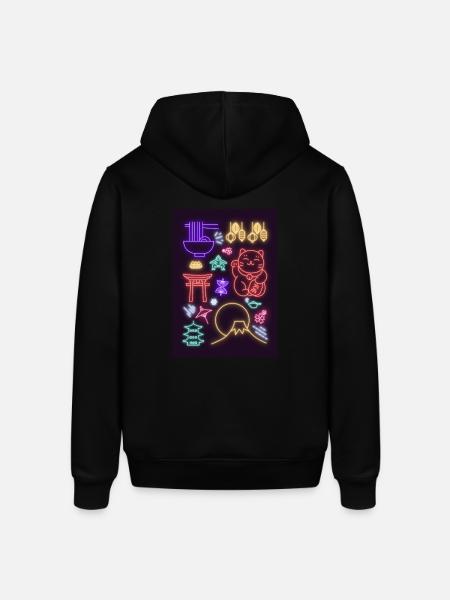 Bunte Neonlichter Japan - Stanley/Stella Unisex Hoodie SOUNDER - Schwarz