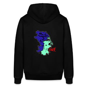 shout - streetwear, casual style, funsport - Stanley/Stella Unisex Hoodie SOUNDER - Schwarz - Hinten - Alina (178cm)