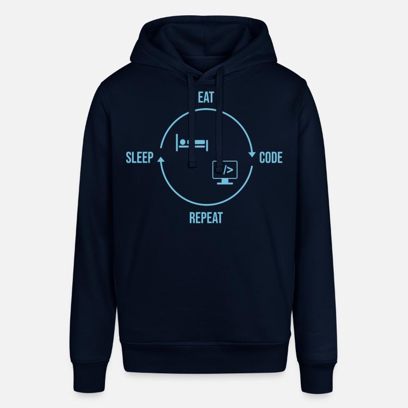 Eat Sleep Code Repeat - Programmierer Kreislauf - Stanley/Stella Unisex Hoodie SOUNDER - Navy