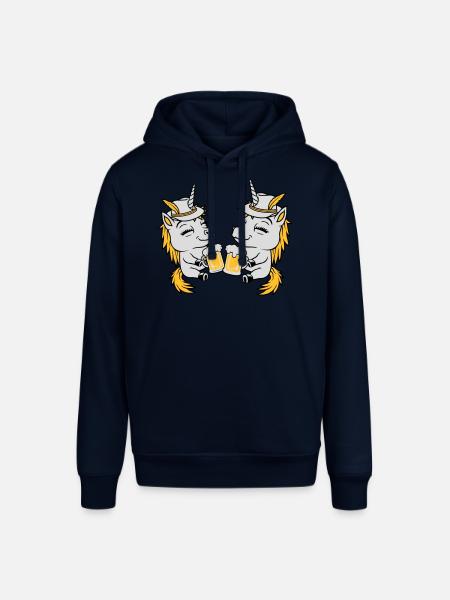 Einhorn Freunde Bier Anstoßen - Stanley/Stella Unisex Hoodie SOUNDER - Navy