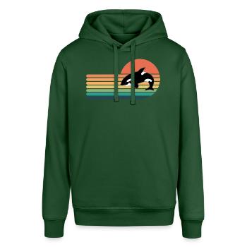 Orca Retro Style Hommes Femmes Nouveauté Vintage Drôle - Sweat à capuche SOUNDER Stanley/Stella Unisexe - vert bouteille - Devant - Alina (178cm) & Michal (187cm)