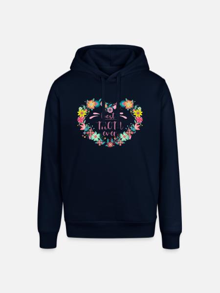 Bedste MOM nogensinde Bedste mor med hjertet af blomster - Stanley/Stella SOUNDER unisex hoodie - marineblå