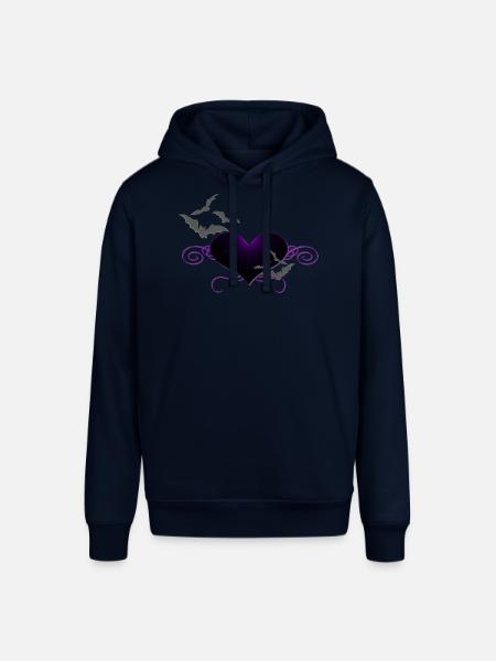herzen, ranken, romantiker, gothic motiv - Stanley/Stella Unisex Hoodie SOUNDER - Navy