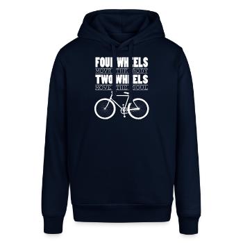 Sport cycliste chemise vélo - Sweat à capuche SOUNDER Stanley/Stella Unisexe - marine - Devant - Alina (178cm) & Michal (187cm)