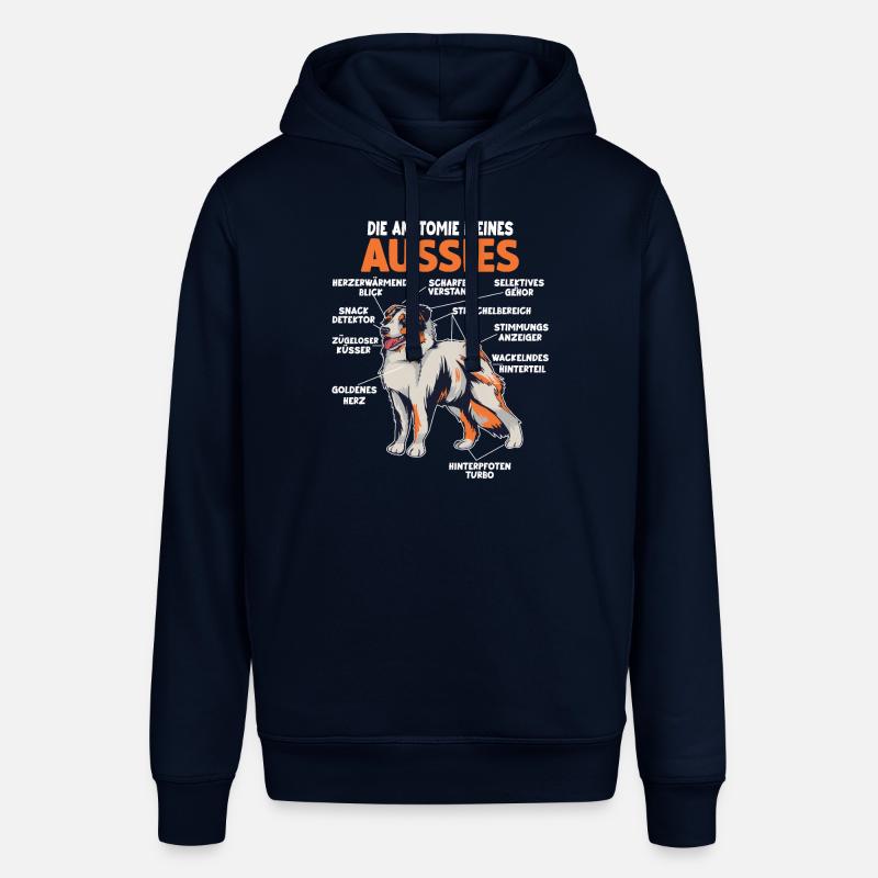Australian Shepherd Aussie Anatomie Aussie - Stanley/Stella Unisex Hoodie SOUNDER - Navy