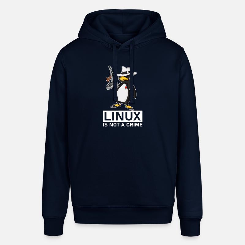 Linux is Not A Crime Linux Tux Penguin - Stanley/Stella Unisex Hoodie SOUNDER - Navy