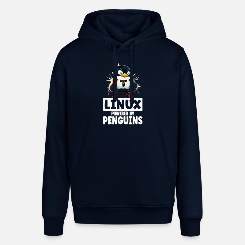 Linux Tux Penguin Powered by Sudo Superhero - Stanley/Stella Unisex Hoodie SOUNDER - Navy