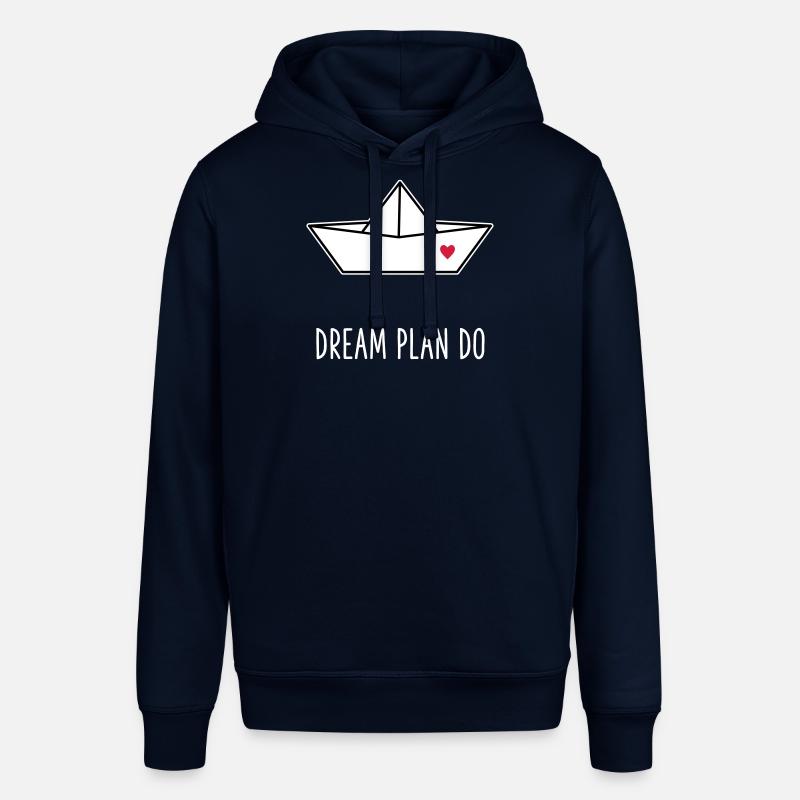 Dream Plan Do - Papierboot Schiffchen Herz - Stanley/Stella Unisex Hoodie SOUNDER - Navy