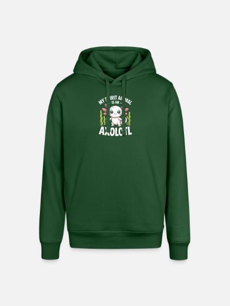 Axolotl Geisttier-Tee - Stanley/Stella Unisex Hoodie SOUNDER - Flaschengrün