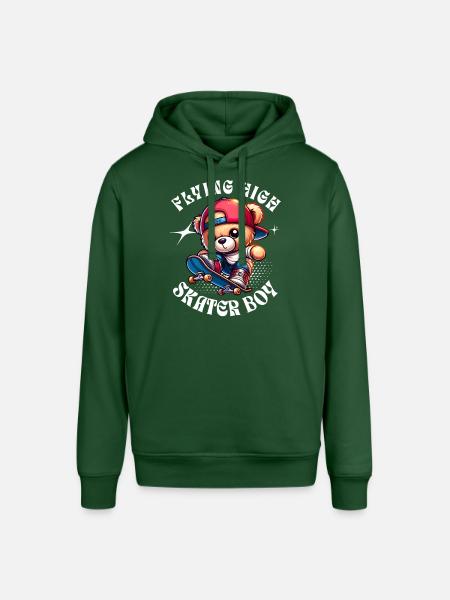 Skater teddy bear on skateboard - Stanley/Stella SOUNDER Unisex Hoodie - bottle green