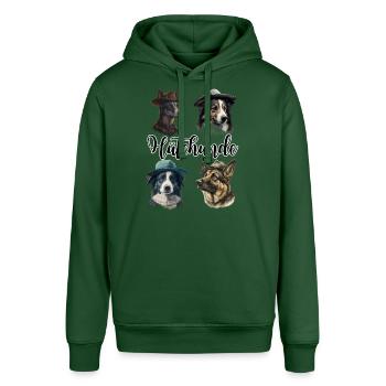 Hütehunde Hirtenhunde | Lustige Hunde mit Hüten - Stanley/Stella Unisex Hoodie SOUNDER - Flaschengrün - Vorne - Alina (178cm) & Michal (187cm)