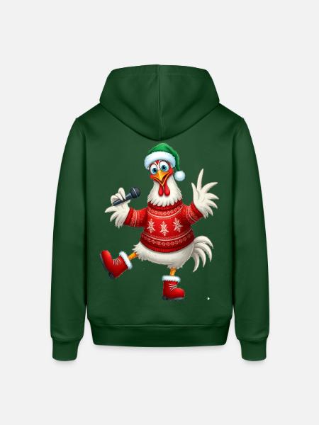 Holiday Singing Hen Sweater - Stanley/Stella SOUNDER Unisex Hoodie - bottle green
