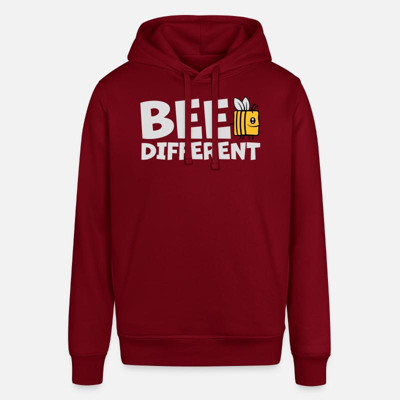 bee different Spruch Zitat - Stanley/Stella Unisex Hoodie SOUNDER - Burgunderrot