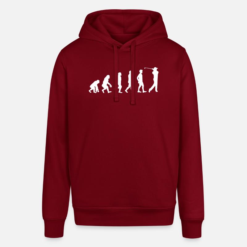 Golfer Golf Evolution Entwicklung Golfschläger - Stanley/Stella Unisex Hoodie SOUNDER - Burgunderrot