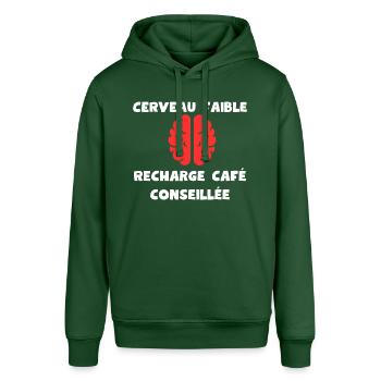Weak brain, coffee recharge recommended - Stanley/Stella SOUNDER Unisex Hoodie - bottle green - Front - Alina (178cm) & Michal (187cm)