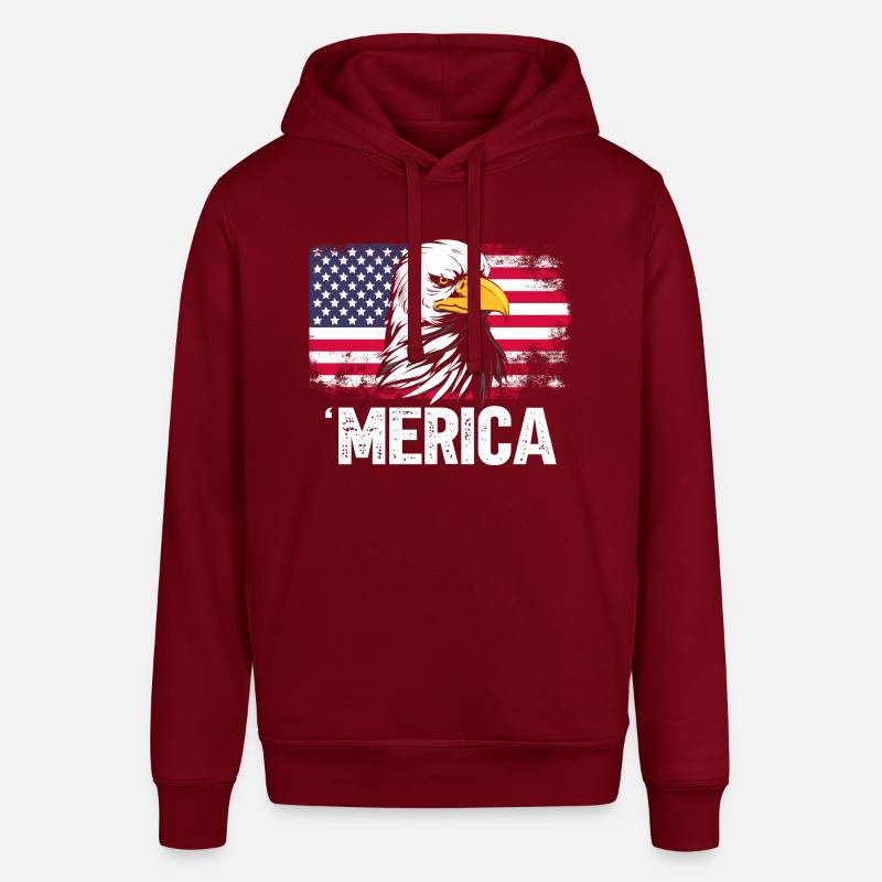 Merica 4 juillet États-Unis - Sweat à capuche SOUNDER Stanley/Stella Unisexe - bordeaux