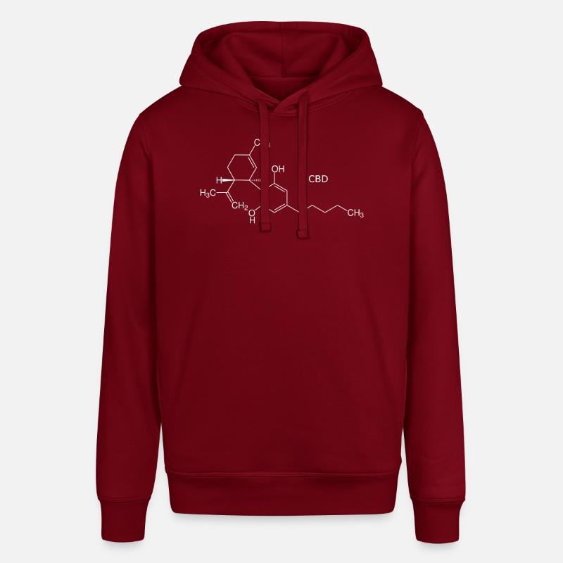 Molécule CBD - blanche avec nom - Sweat à capuche SOUNDER Stanley/Stella Unisexe - bordeaux