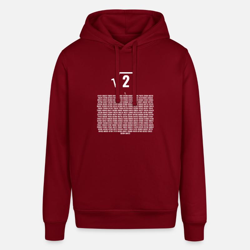 Radice 2 cifre decimali per nerd e maniaci della matematica - Felpa con cappuccio unisex SOUNDER di Stanley/Stella - rosso borgogna