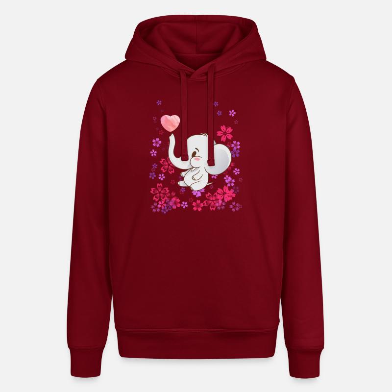 Bébé éléphant avec des fleurs - Sweat à capuche SOUNDER Stanley/Stella Unisexe - bordeaux