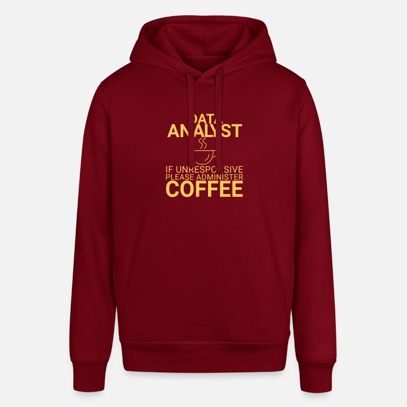 "Data Analyst Coffee | Data Scientist" - Stanley/Stella Unisex Hoodie SOUNDER - Burgunderrot