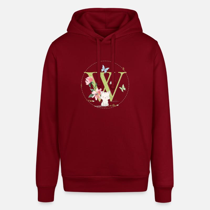 Lettre initiale W avec chat - Sweat à capuche SOUNDER Stanley/Stella Unisexe - bordeaux