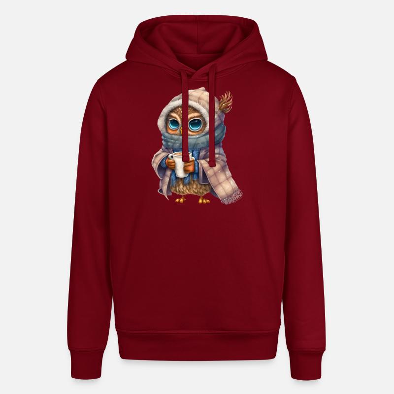 Nette Eule mit Kaffee - Stanley/Stella Unisex Hoodie SOUNDER - Burgunderrot