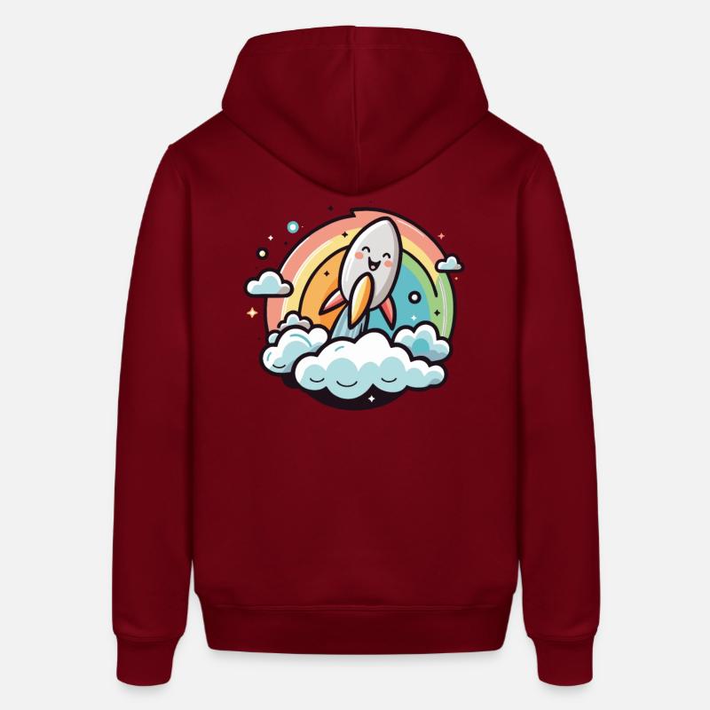 Joyeuse fusée avec arc-en-ciel - Sweat à capuche SOUNDER Stanley/Stella Unisexe - bordeaux