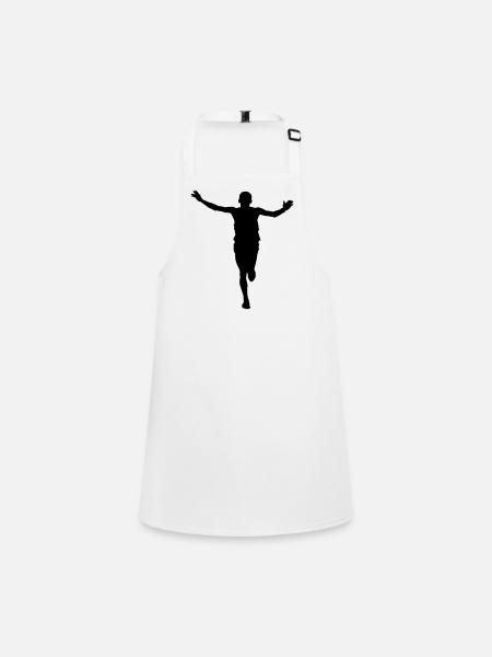 running man face - man running - Children's Apron - white - Front