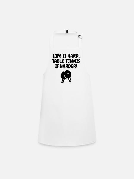 Table Tennis - Ping Pong - Sport - Racket - Ball - Children's Apron - white - Front
