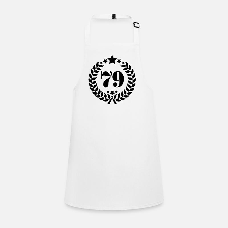 79th Birthday Wreath - Anniversary Wreath - Children's Apron - white