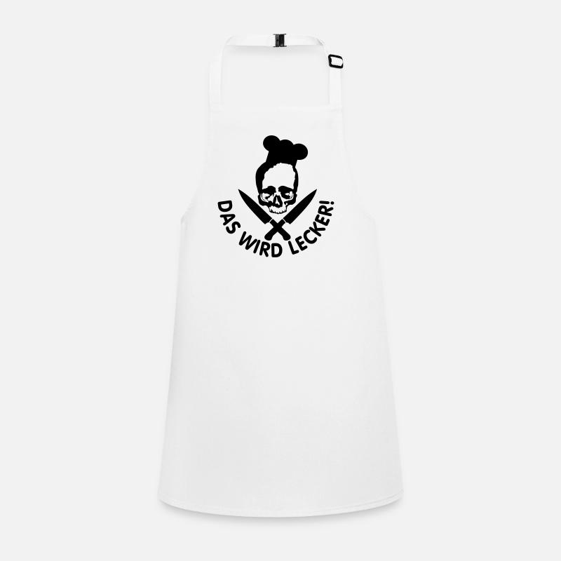 lecker kochen / kochen / lecker / skull Schürze für Kinder