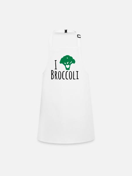 Broccoli Shirt - Schürze für Kinder - Weiß - Vorne