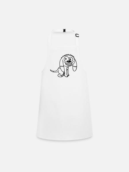 Dog looks funny grin happy smile fun - Children's Apron - white - Front