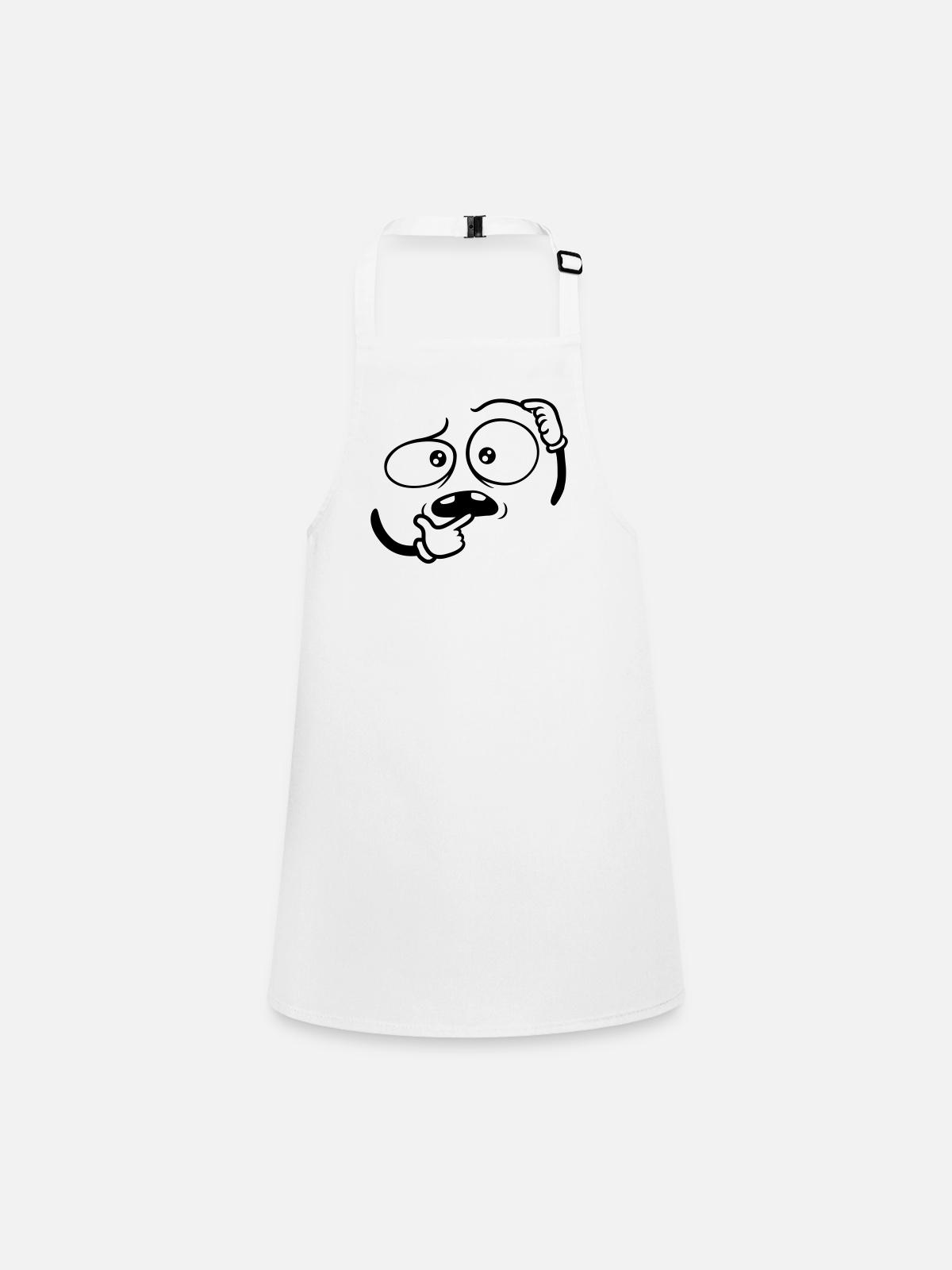 Doubtful Hand Gesture Face - Children's Apron - white - Front