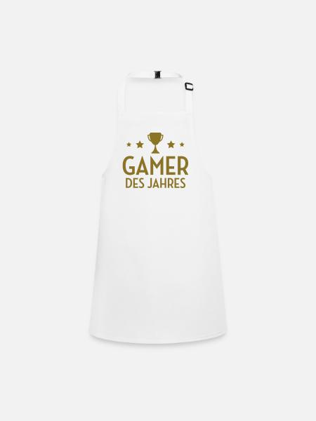 Gamer Gamerin Gaming Geek Tekkie Computerfreak - Schürze für Kinder - Weiß - Vorne