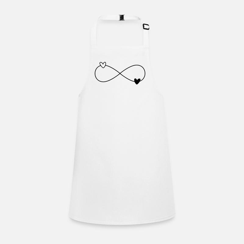 Infinity Hearts Black White Children's Apron