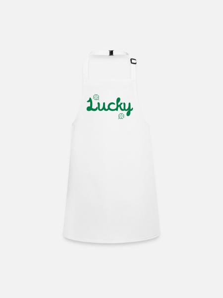 Chance / Chanceux / Luck / Lucky - Tablier Enfant - blanc - Devant