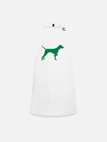 Zeigerhund-Silhouette - Schürze für Kinder - Weiß - Vorne