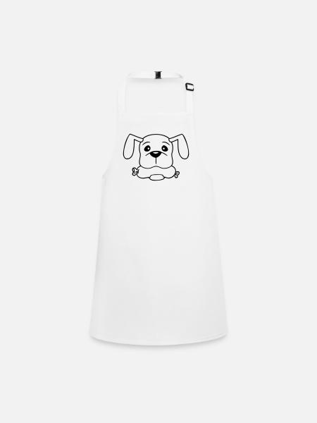 Dog Sausage Mouth Hunger Food Eats Sausages Sweet - Children's Apron - white - Front