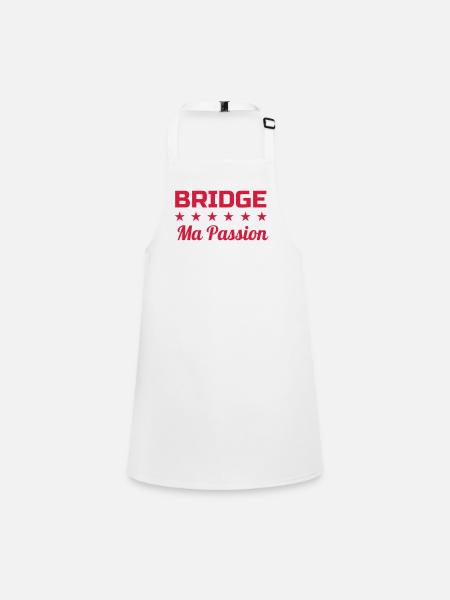 bridge / bridgeur / bridgeuse / cartes - Tablier Enfant - blanc - Devant