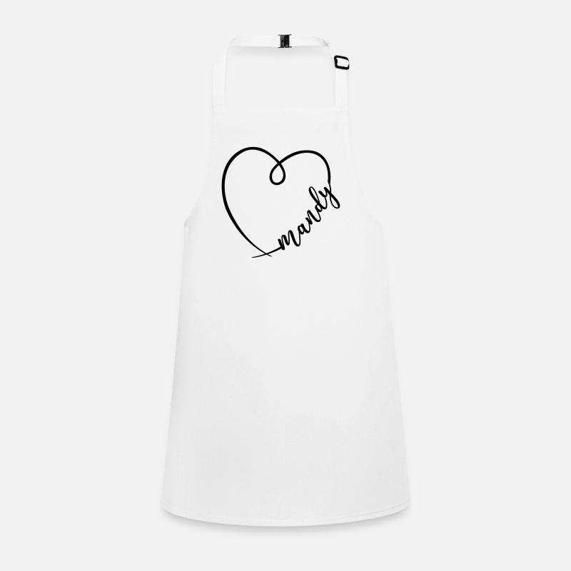 Mandy Name First Name Heart Drawing Children's Apron