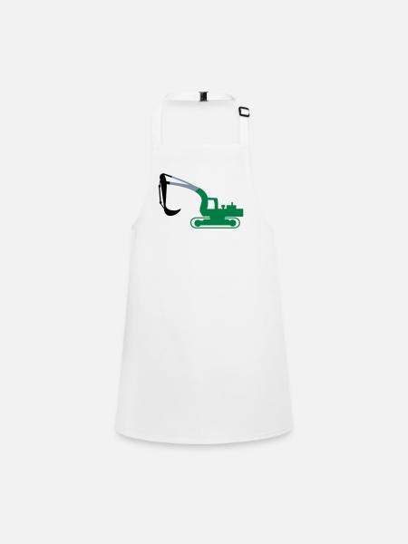 excavator - Children's Apron - white - Front